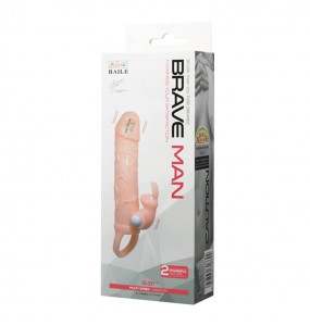 BAILE - Bunny Clitoris Vibrator With Glans Vibrator Penis Sleeve (L:17cm - D:4cm)